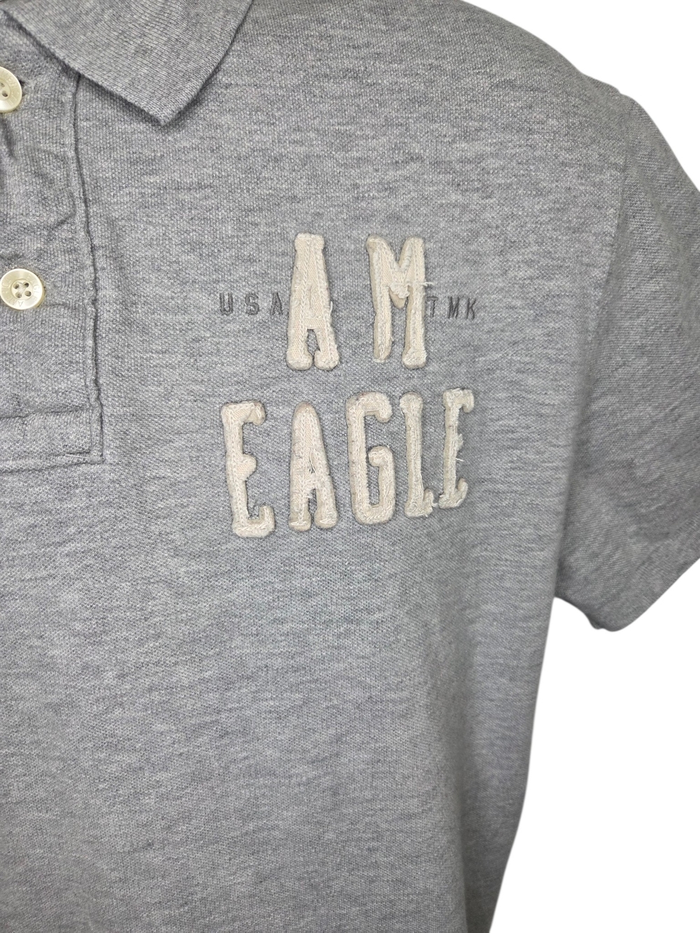 American Eagle Outfitters Light Gray Polo with Embroidered Chest Detail - Picture 4 of 7